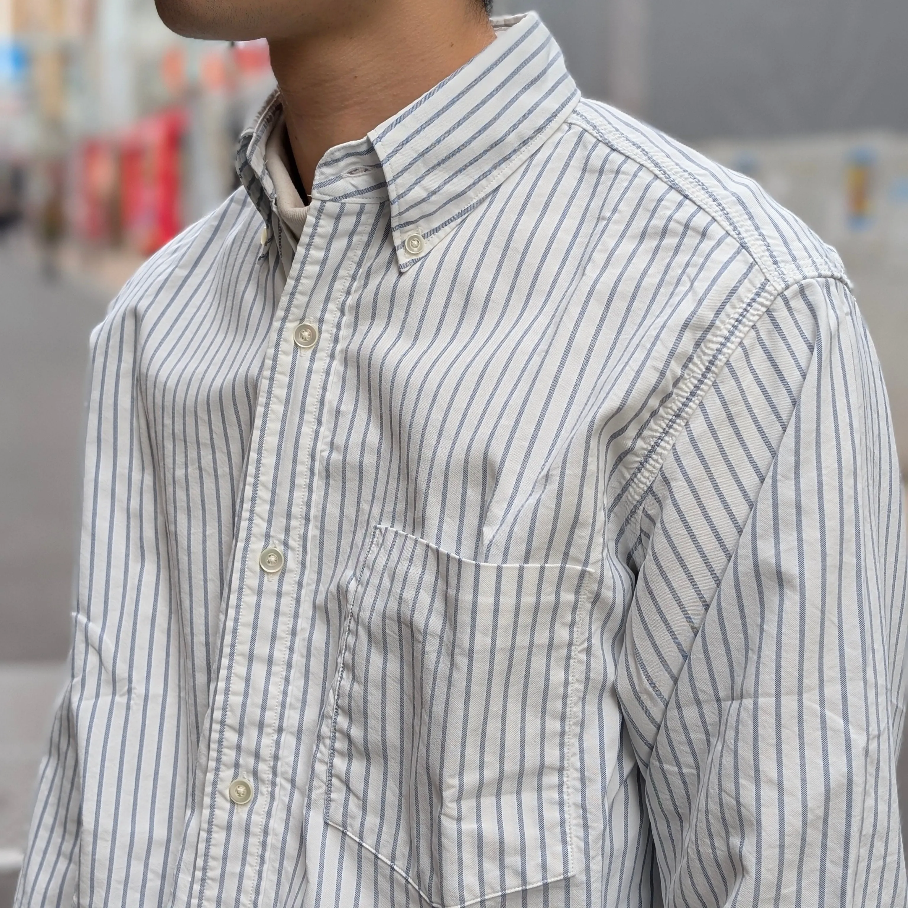 nanamica - Button Down Stripe Wind Shirt -  S25SG090