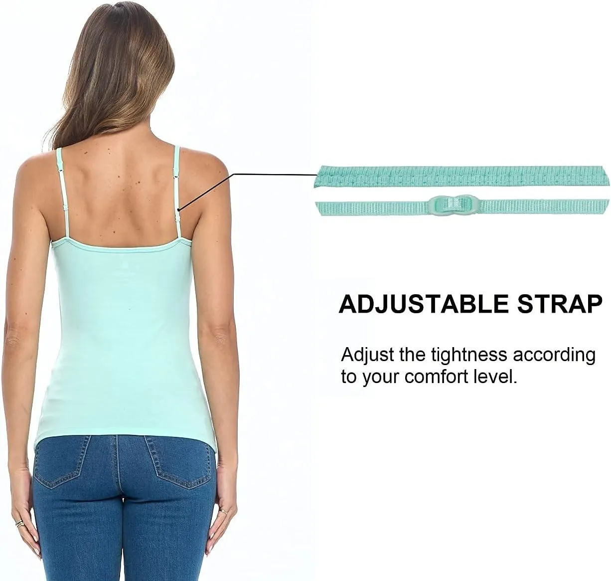 Natural Uniforms Women's Camisole Tank Top-Breathable Cotton Stretch Multi Pack of 4