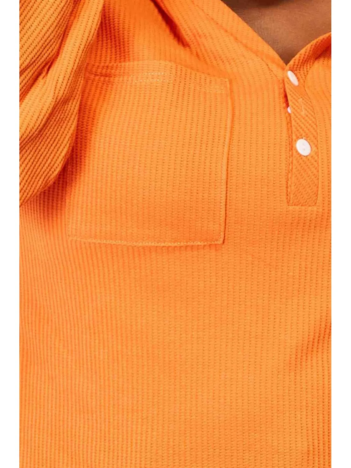 NicholesGifts Women Basic Bae Side Slit Buttoned Waffle Knit Hoodie
