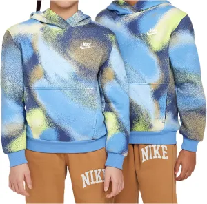 Nike Sportswear Club Fleece Big Kids' Hoodie (HJ2720-489, Blue Beyond/Blue Beyond/White)