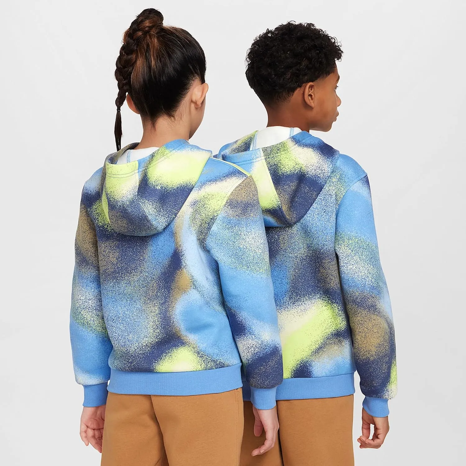 Nike Sportswear Club Fleece Big Kids' Hoodie (HJ2720-489, Blue Beyond/Blue Beyond/White)
