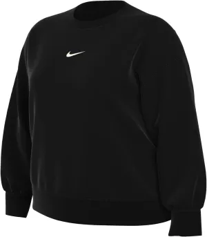 Nike Sportswear Phoenix Fleece Women's Oversized Crew-Neck Sweatshirt (Plus Size) (DV4976-010, Black/Sail)