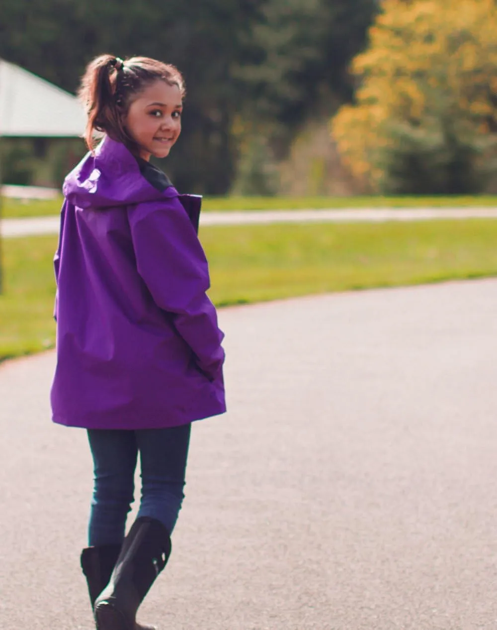 OAKI Rain Wind Shell Jacket for Kids/Toddlers, Waterproof, Breathable, Lightweight with Hood