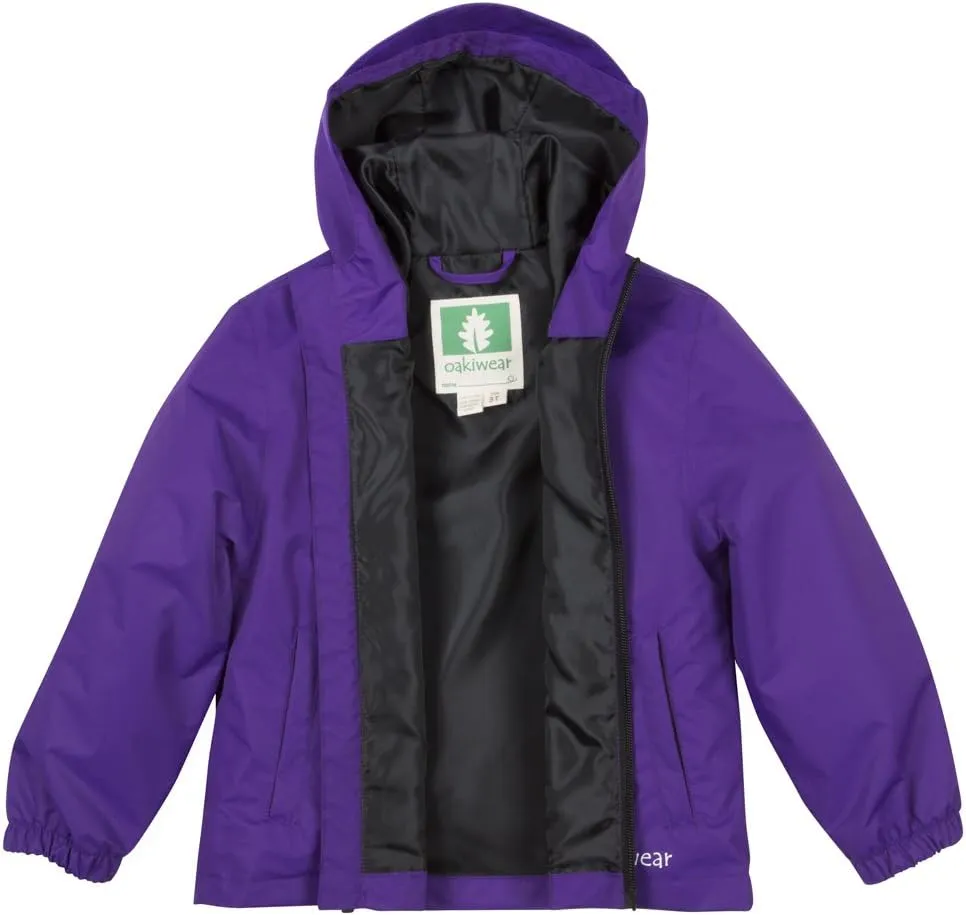 OAKI Rain Wind Shell Jacket for Kids/Toddlers, Waterproof, Breathable, Lightweight with Hood
