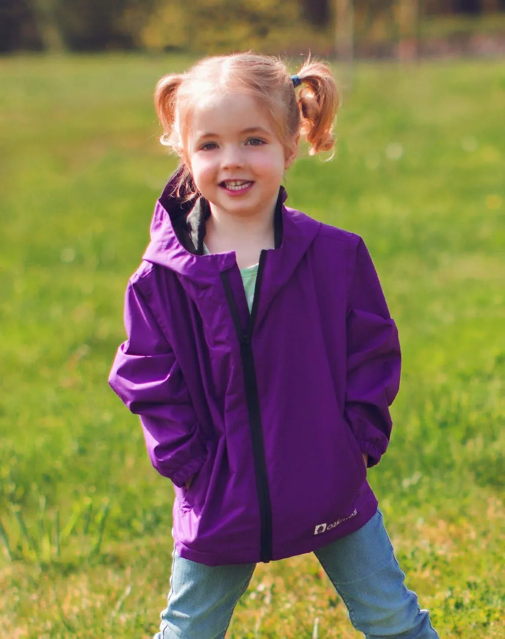 OAKI Rain Wind Shell Jacket for Kids/Toddlers, Waterproof, Breathable, Lightweight with Hood