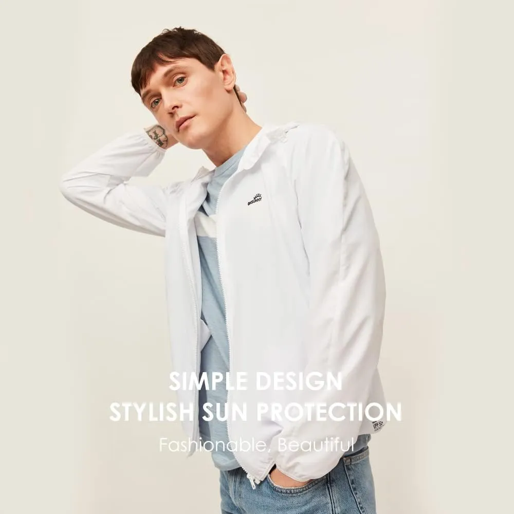 OHRAIN Sun Protection Hoodie UPF50  Anti-UV Jacket Breathable Outdoor Coat Quick Dry Long Sleeve Shirt for Fishing Hiking