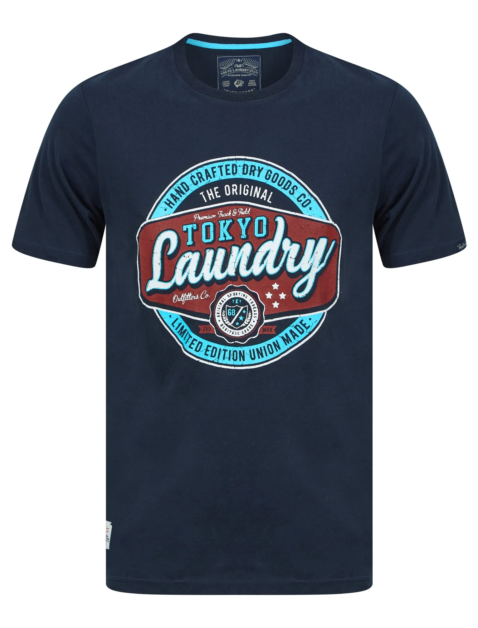 Optics Tee Motif Cotton Jersey T-Shirt in Sky Captain Navy - Tokyo Laundry