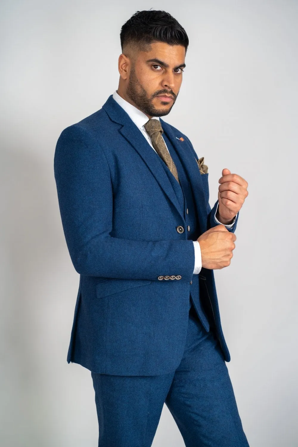 Orson Blue Tweed Slim Fit Suit