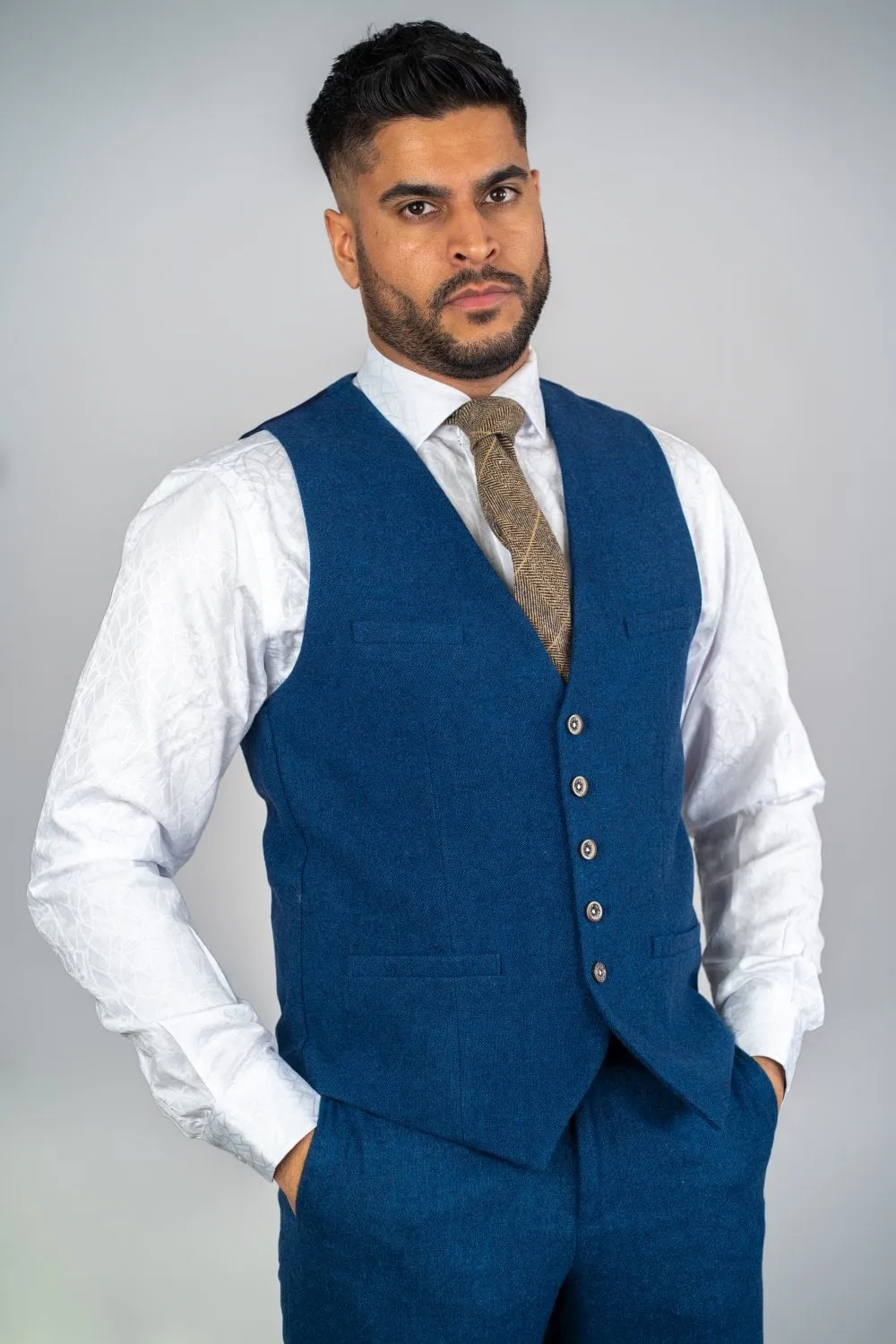 Orson Blue Tweed Slim Fit Suit