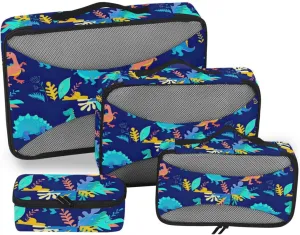 Packing Cube 4 Set Luggage Organizers for Suitcase Travel Bag Organizer for Luggage Pcking Cubes Dinosaurs