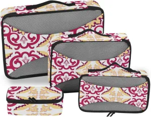 Packing Cube 4 Set Luggage Organizers for Suitcase Travel Compartment Organizer Bags Packing Cubed Floral