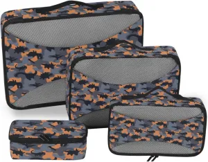 Packing Cube Set of 4 Luggage Bags Organizers Travel Organizers Packing Cubea Camouflage Dinosaurs