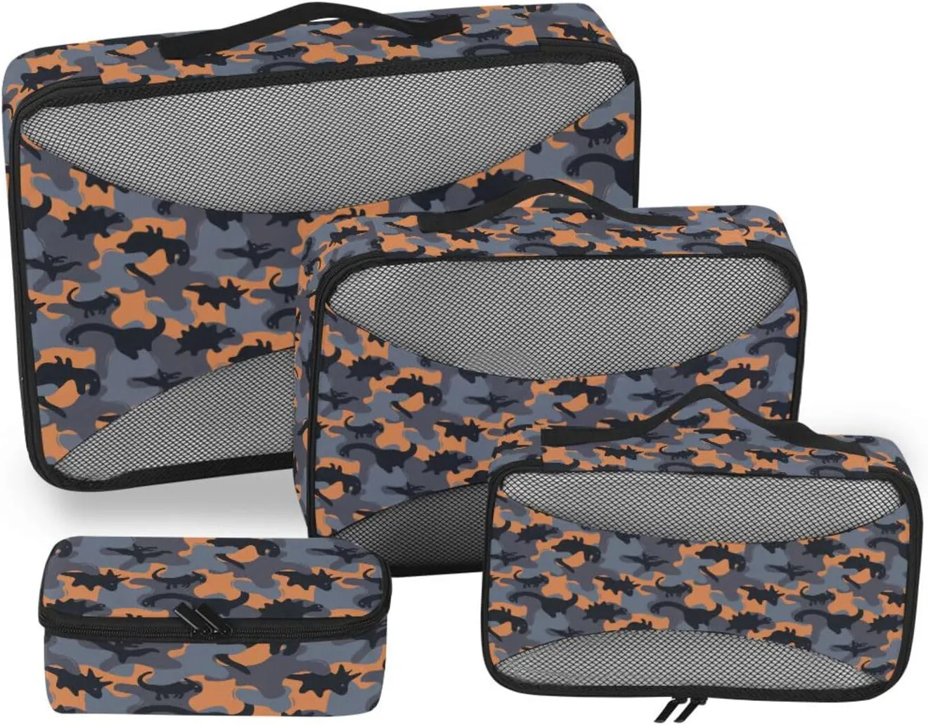 Packing Cube Set of 4 Luggage Bags Organizers Travel Organizers Packing Cubea Camouflage Dinosaurs