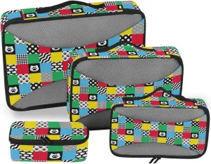 Packing Cubes for Suitcases Set of 4 Luggage Cubes Travel Cubes for Luggage Packing Cube Cat Kitten Check