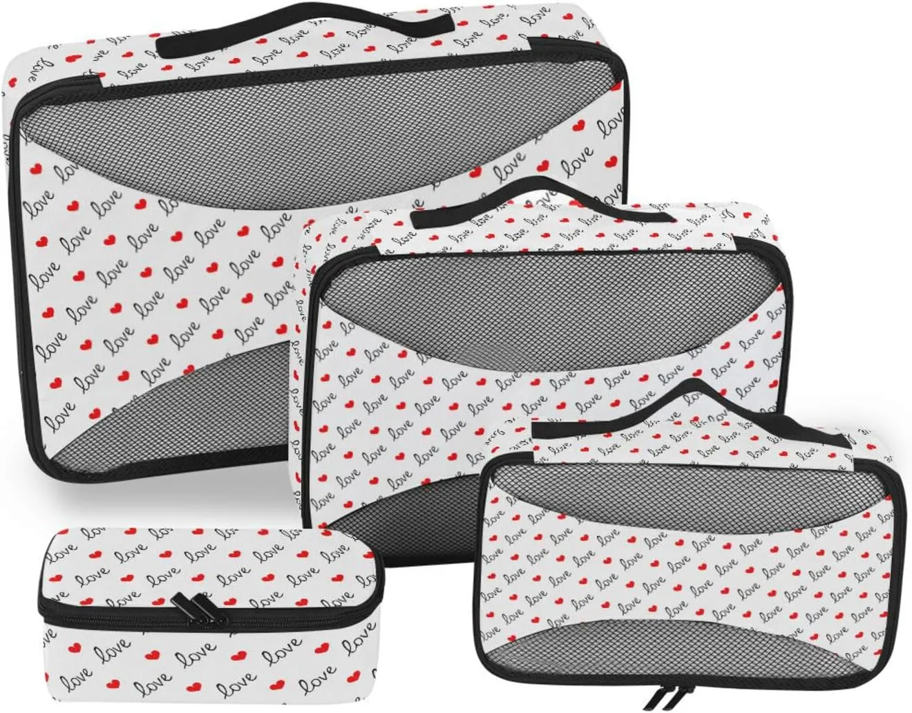 Packing Cubes for Travel 4 Set Luggage Packing Cubes Suitcase Cubes for Packing Paxking Cubes Love Vector