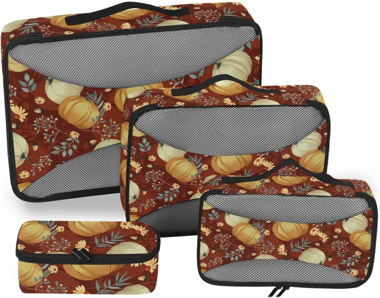 Packing Cubes for Travel 4 Set Suitcase Organizer Travel Organizer Bags for Luggage Packing Cube Autumn Pumpkins
