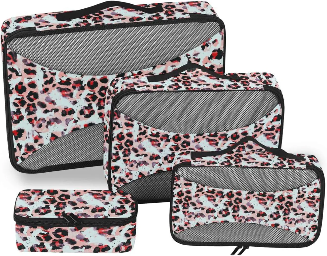 Packing Cubes Set of 4 Suitcase Organizer Bags Suitcase Packing Cubes for Travel Packimg Cubes Leopard Print Tie Dye
