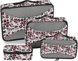 Packing Cubes Set of 4 Suitcase Organizer Bags Suitcase Packing Cubes for Travel Packimg Cubes Leopard Print Tie Dye