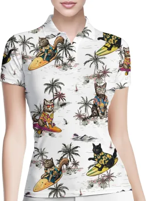 PAGYMO Funny Womens Golf Shirt Crazy Cute Print Moisture Wicking Short Sleeve Polo Shirts for Women