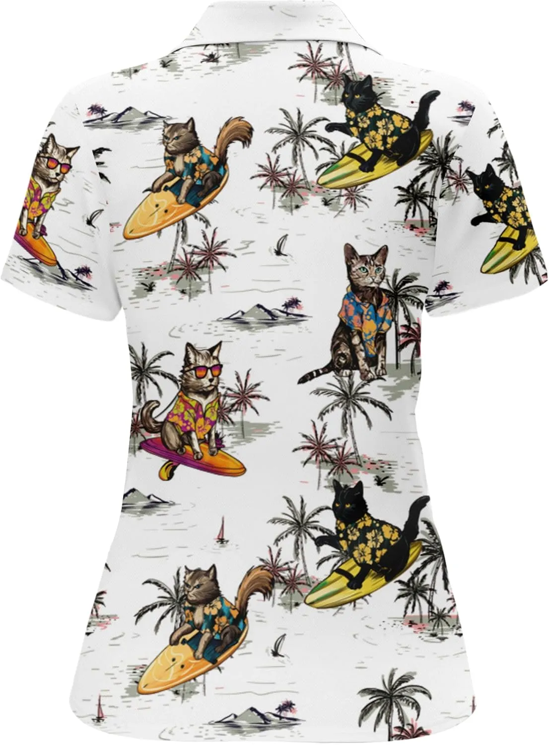 PAGYMO Funny Womens Golf Shirt Crazy Cute Print Moisture Wicking Short Sleeve Polo Shirts for Women