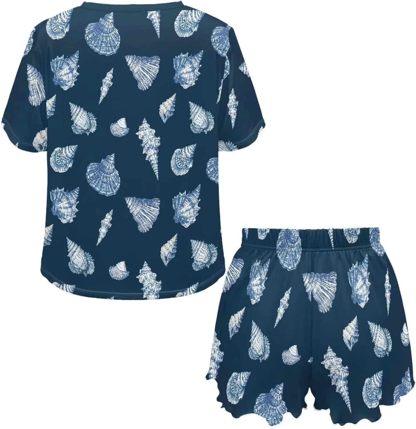 Pajama Set for Women Short Sleeve Comfy Pjs Loungewear Set with Pockets