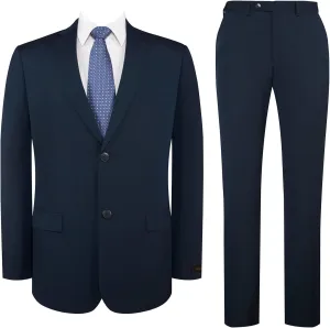 P&L Men's 2 Piece Slim Fit Suit Set - Stretch Waistband Pants & Two Button Blazer Jacket