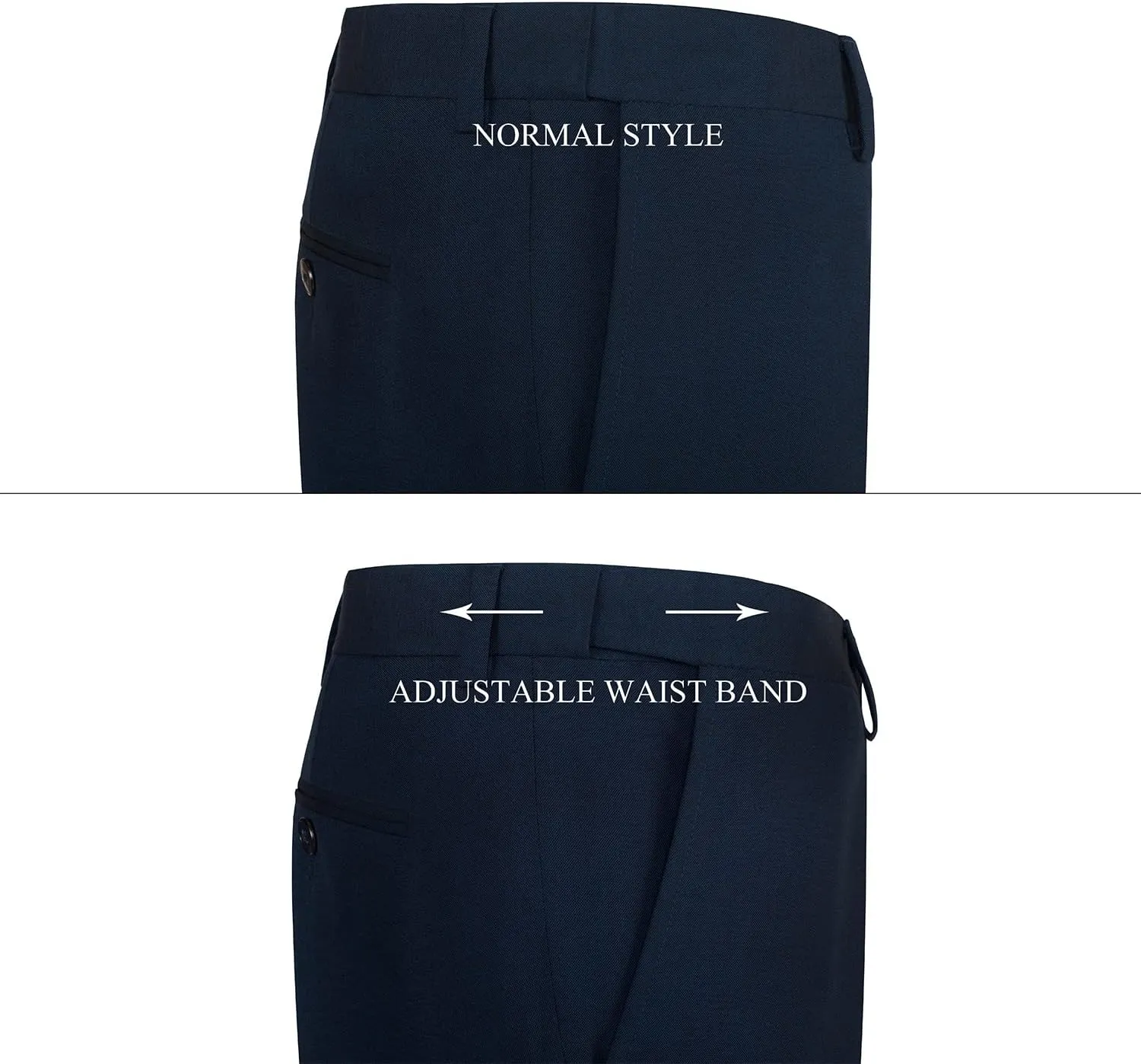 P&L Men's 2 Piece Slim Fit Suit Set - Stretch Waistband Pants & Two Button Blazer Jacket