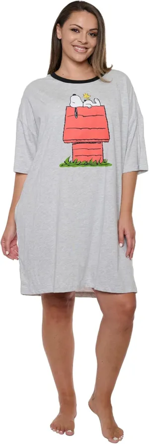 Peanuts Womens Sleepshirt Snoopy Woodstock Lucy One Size and Plus Size