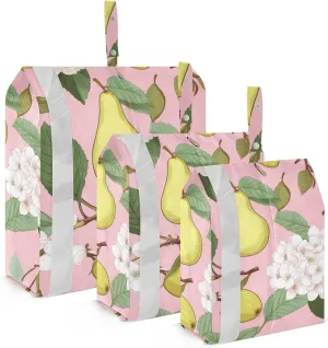 Pears Flowers Packing Cubes for Suitcases 3 Set Compression Lightweight Luggage Packing Organizers for Carry on Suitcase Travel Essentials Luggage Organizer Bags Set
