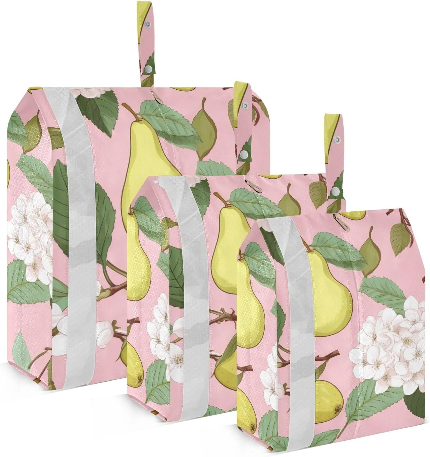 Pears Flowers Packing Cubes for Suitcases 3 Set Compression Lightweight Luggage Packing Organizers for Carry on Suitcase Travel Essentials Luggage Organizer Bags Set