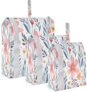 Pink Flower Floral Packing Cubes for Suitcases 3 Set Lightweight Compression Luggage Packing Organizers for Carry on Suitcase Travel Essentials Luggage Organizer Bags Set
