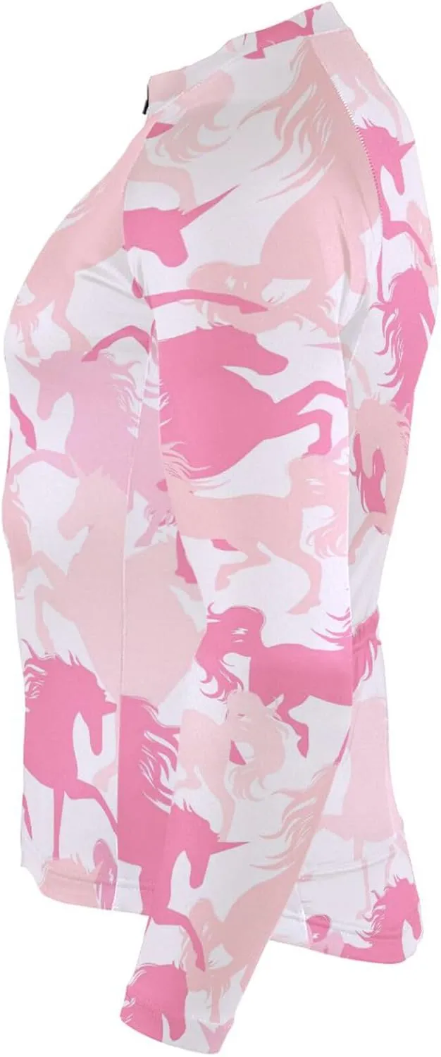Pink Unicorn Men's Cycling Jersey Moisture Wicking and Breathable Quick Dry with 3 Rear Pockets