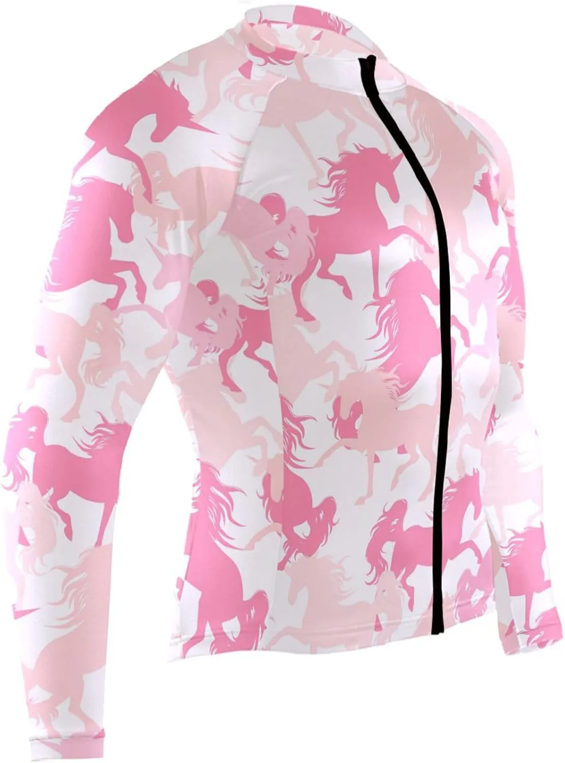 Pink Unicorn Men's Cycling Jersey Moisture Wicking and Breathable Quick Dry with 3 Rear Pockets