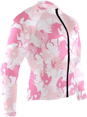 Pink Unicorn Men's Cycling Jersey Moisture Wicking and Breathable Quick Dry with 3 Rear Pockets