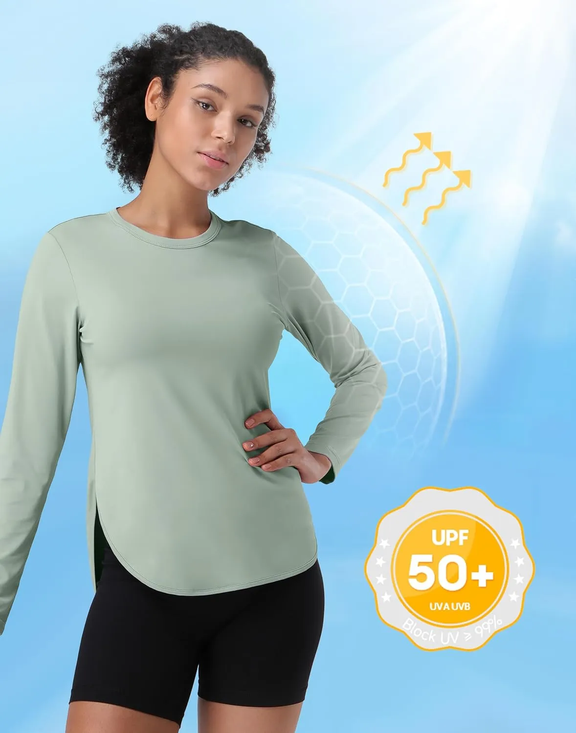 Pioneer Camp Women's Sun Shirts Long Sleeve SPF UPF 50  UV Protection Tops Lightweight Quick Dry for Hiking Running Workout