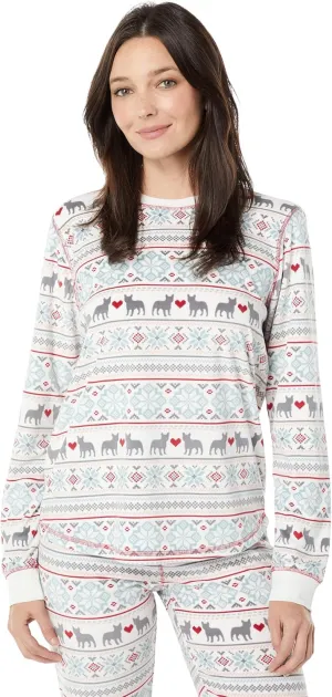 PJ Salvage Women's Loungewear Be Pawsitive Long Sleeve Top