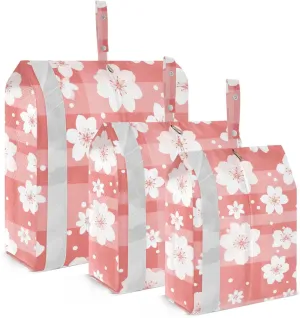 Plaid Flowers Packing Cubes for Suitcases 3 Set Lightweight Compression Luggage Packing Organizers for Carry on Suitcase Travel Accessories Luggage Organizer Bags Set