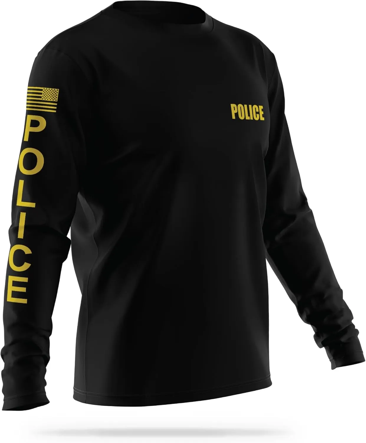 Police Performance Long Sleeve | USA Patriotic Shirt | Durable Breathable Moisture Wicking Law Enforcement Uniform