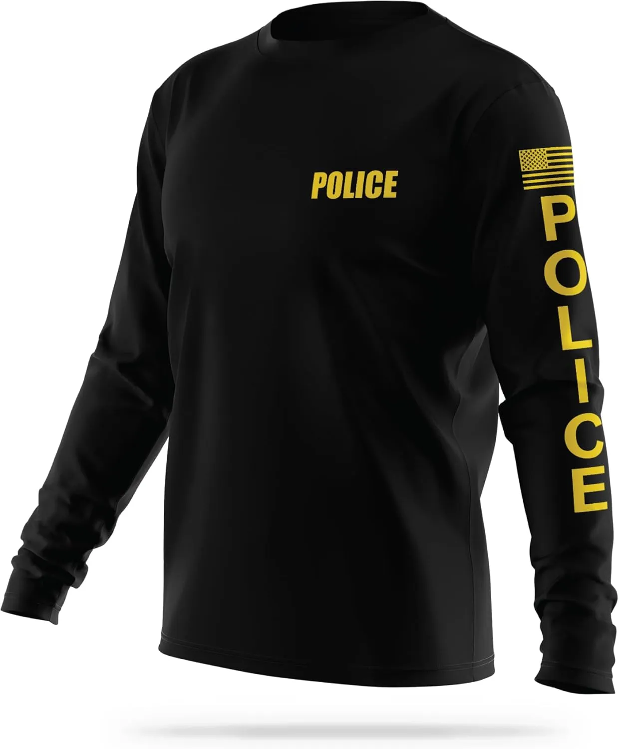 Police Performance Long Sleeve | USA Patriotic Shirt | Durable Breathable Moisture Wicking Law Enforcement Uniform