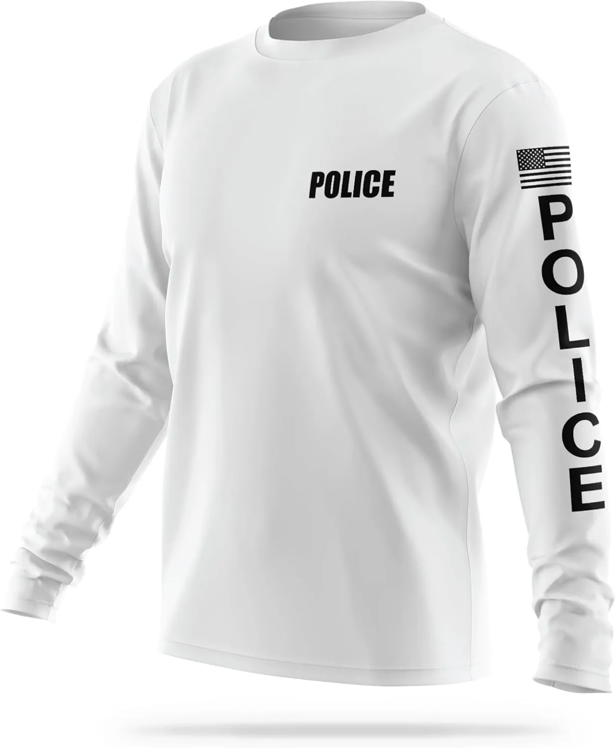Police Performance Long Sleeve | USA Patriotic Shirt | Durable Breathable Moisture Wicking Law Enforcement Uniform