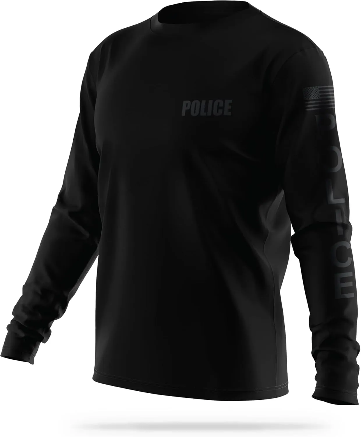 Police Performance Long Sleeve | USA Patriotic Shirt | Durable Breathable Moisture Wicking Law Enforcement Uniform