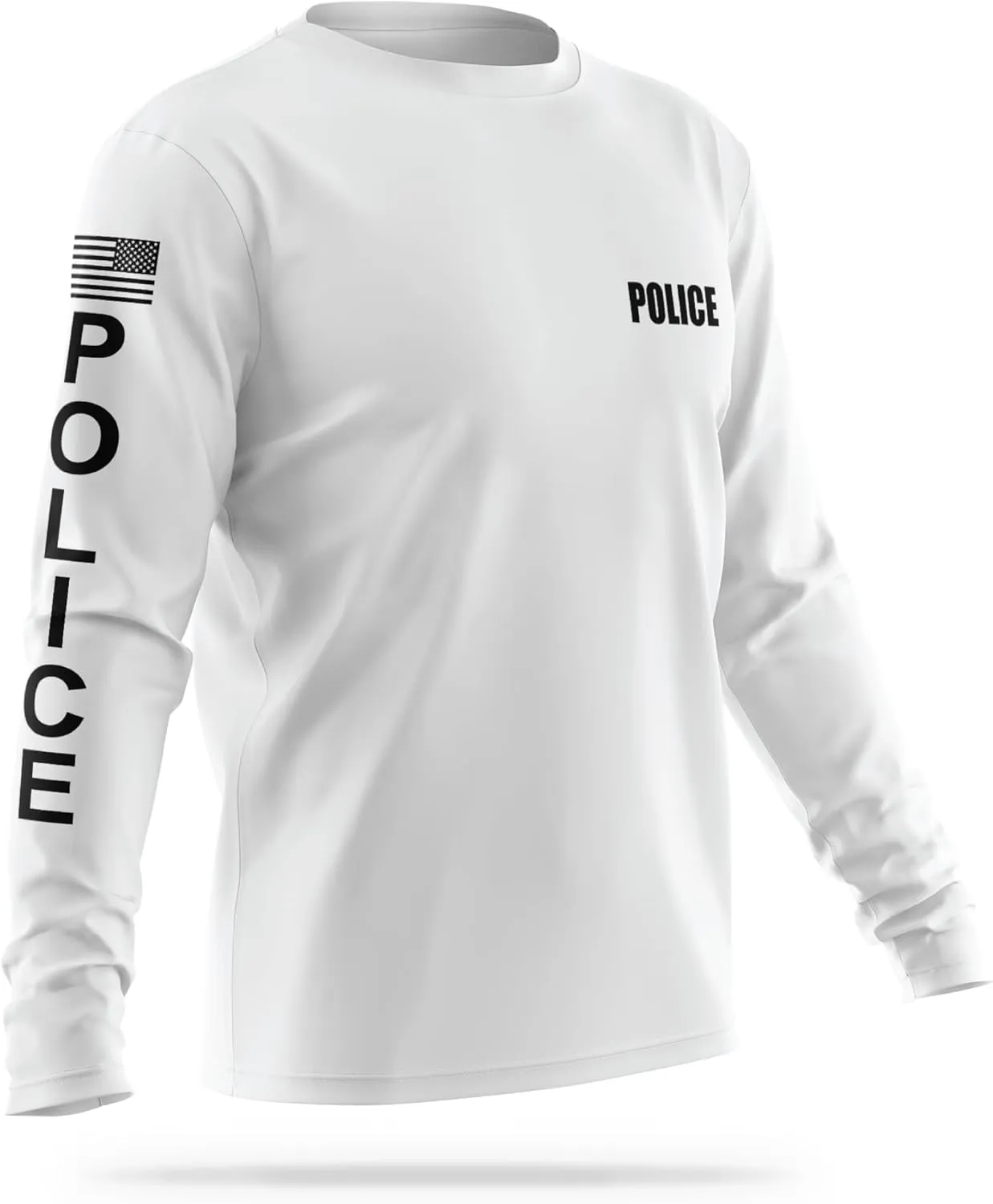 Police Performance Long Sleeve | USA Patriotic Shirt | Durable Breathable Moisture Wicking Law Enforcement Uniform