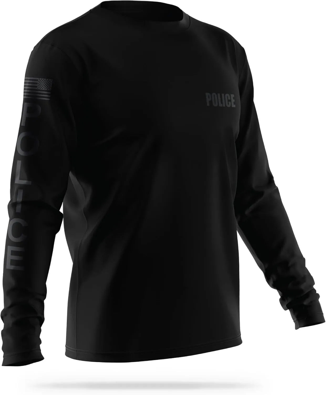 Police Performance Long Sleeve | USA Patriotic Shirt | Durable Breathable Moisture Wicking Law Enforcement Uniform