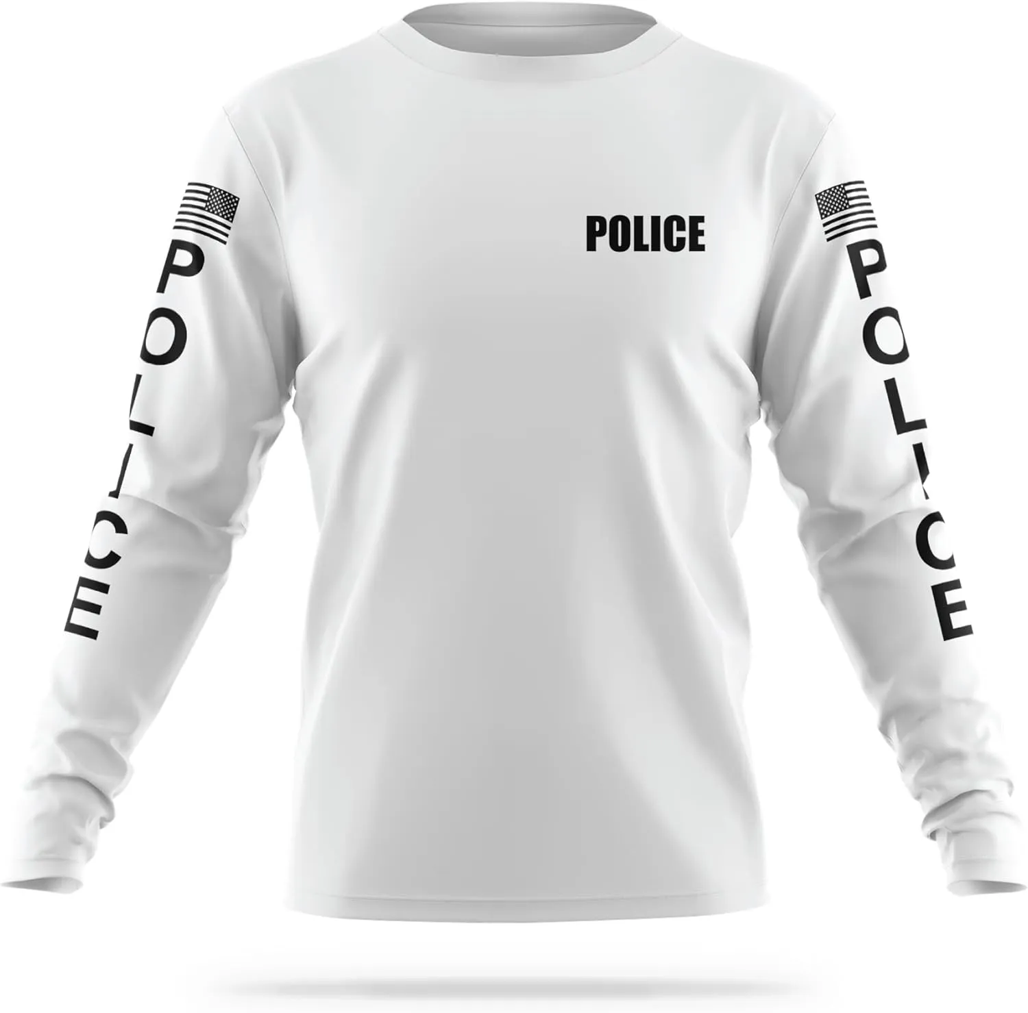 Police Performance Long Sleeve | USA Patriotic Shirt | Durable Breathable Moisture Wicking Law Enforcement Uniform