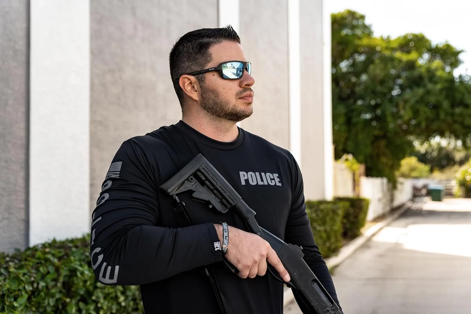 Police Performance Long Sleeve | USA Patriotic Shirt | Durable Breathable Moisture Wicking Law Enforcement Uniform