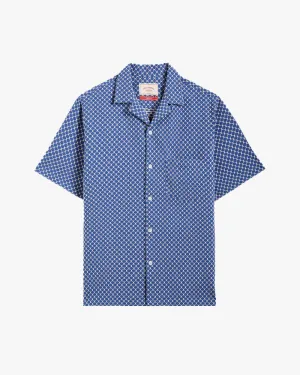 Portuguese Flannel Midnight Sky Camp Collar Shirt - Blue