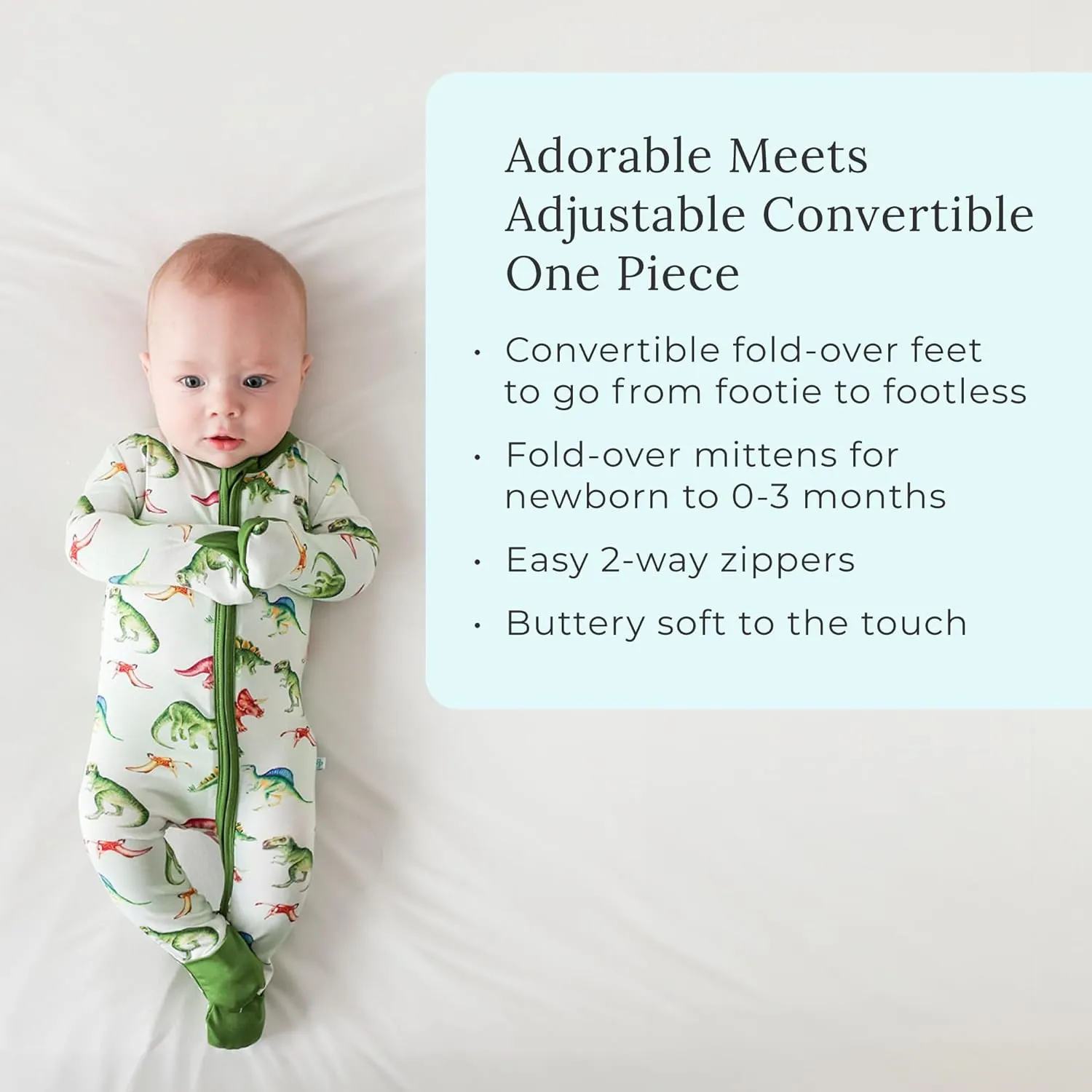Posh Peanut Convertible Baby Sleepers - Boys Footless Baby Pajamas with 2 Way Zipper for Easy Diaper Changes