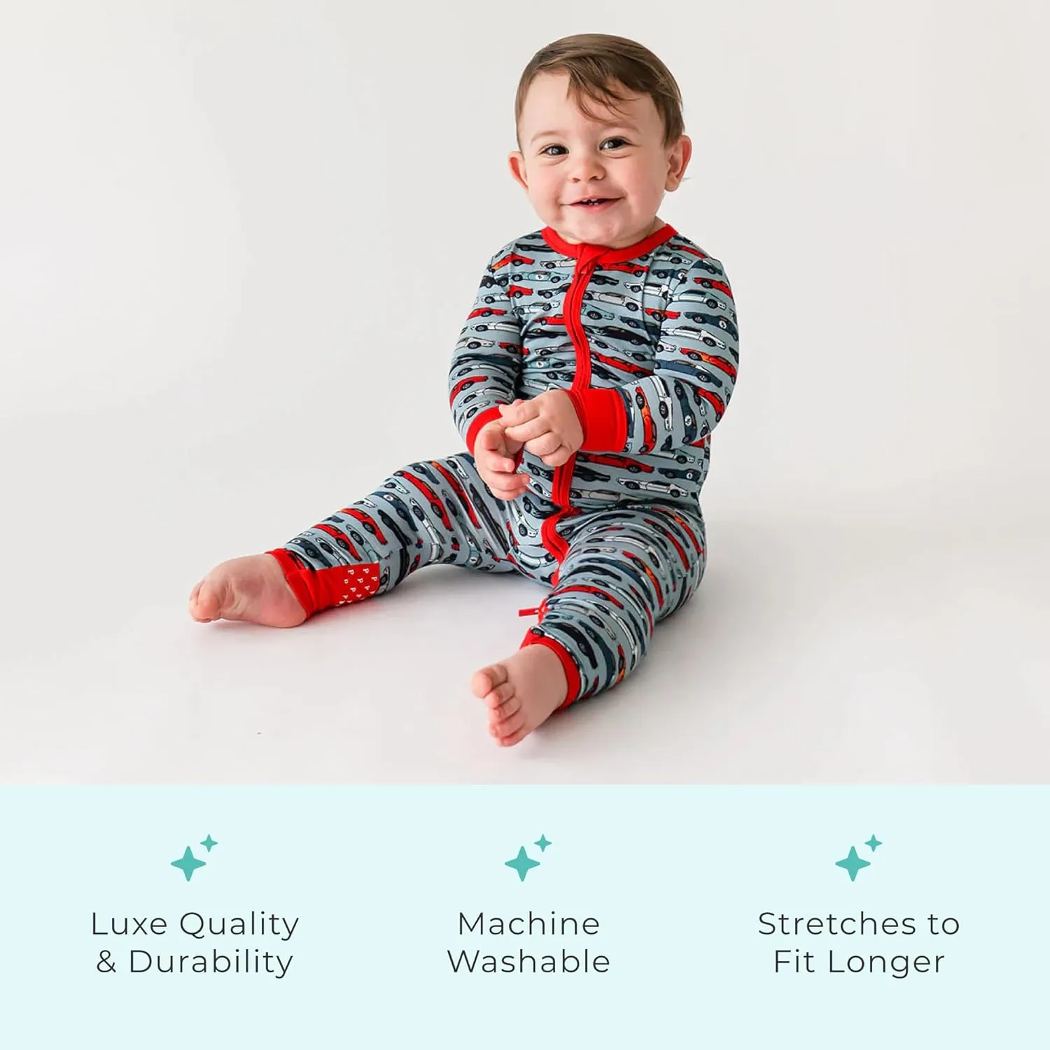 Posh Peanut Convertible Baby Sleepers - Boys Footless Baby Pajamas with 2 Way Zipper for Easy Diaper Changes