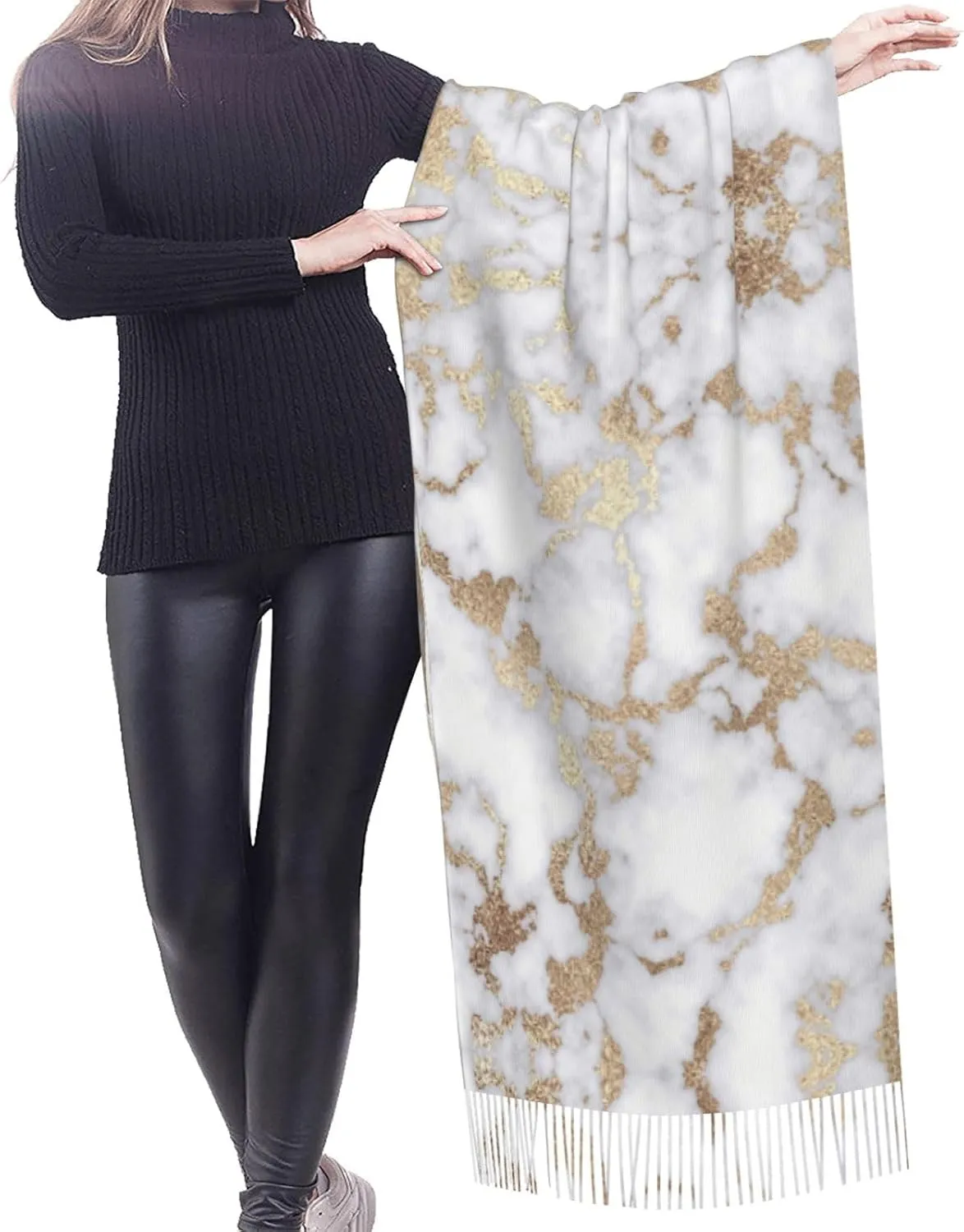 Potato Women's Scarf Pashmina Shawl Wrap for Evening Dress Wedding Bridal Winter Warm Large Scarves