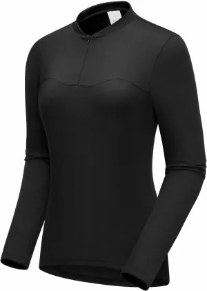 qualidyne Women's Cycling Jersey Long Sleeve Biking Shirt with Rear Pockets Breathable Quick Dry Bicycle Jersey